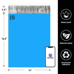 1000 12×15.5 Poly Mailers Envelope Self Sealing Shipping Mailers Blue POLYSELLS