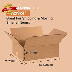 Shipping Boxes 12″L X 9″W X 4″H 25-Pack Small to Medium Corrugated Cardboard Box