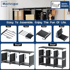 Mavivegue Bookcase 18-Cube Extra Large Book Shelf DIY Cube Storage Organizer