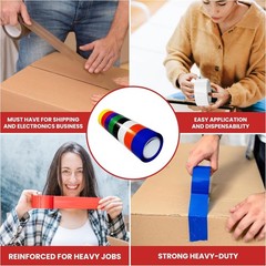 12 Rolls Black Carton Sealing Tape 2″ x 110 Yards Box Shipping Moving Tape 2 Mil
