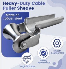 H-437 Heavy-Duty Cable Puller Sheave Steel Roller Guide 4 in Capacity
