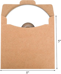 150 Pack CD Sleeves Kraft Paper DVD Envelopes, 5″ x 5″ Blank CD Paper Cardboard,