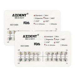 10 Packs Dental Ortho Metal Bracket Standard Roth Slot 022″ Hooks 3-4-5 AZDENT