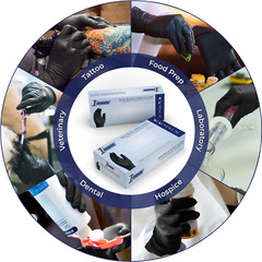 1st Choice Black Nitrile Disposable Exam Gloves 3 Mil, Latex and Powder-Free,