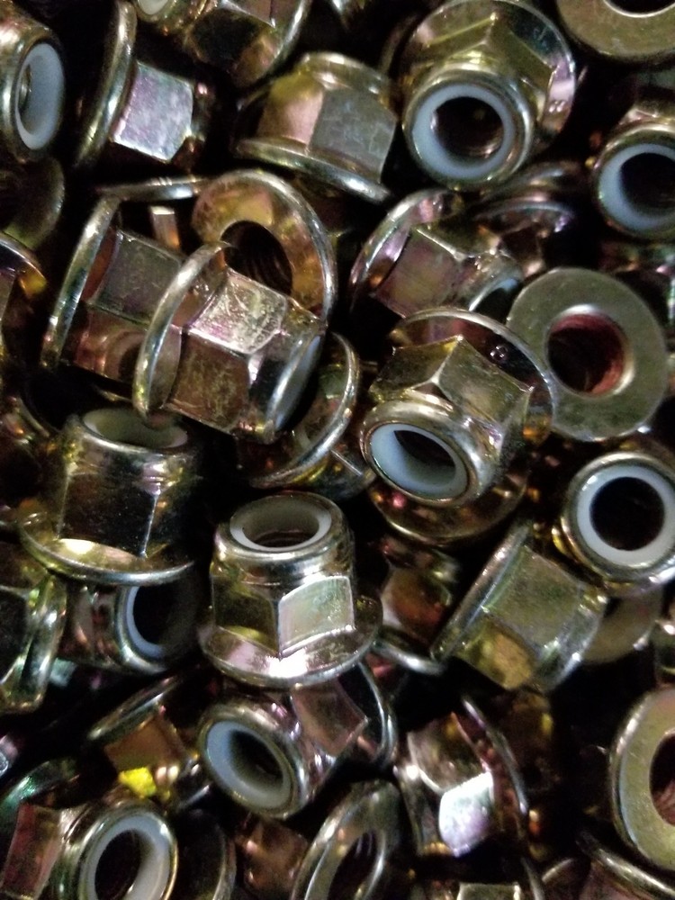 (10) M10-1.25 or 10mm Metric Hex Flange Stop Lock Nut / Nylon Insert ,Class 8