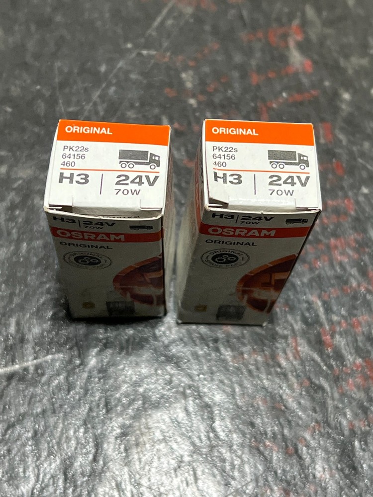 osram pk22s lot of 2pcs nos h3 24v 70w