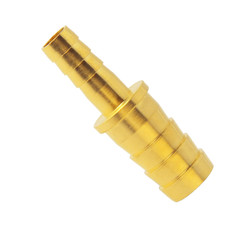 Brass Hose Barb Reducer, 3/8″ to 5/16″ Hose ID, Reducing Barbed Hose Splicer Men