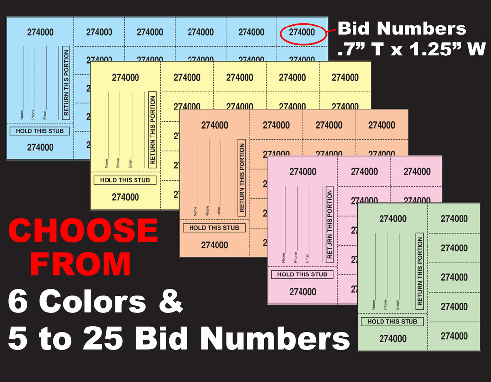 500 Chinese Auction Tickets -with Buyer’s Name, Email & Phone – FREE SHIPPING