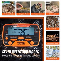 VEVOR Metal Detector for Adults Professional Gold Detector 10 in IP68 Waterproof