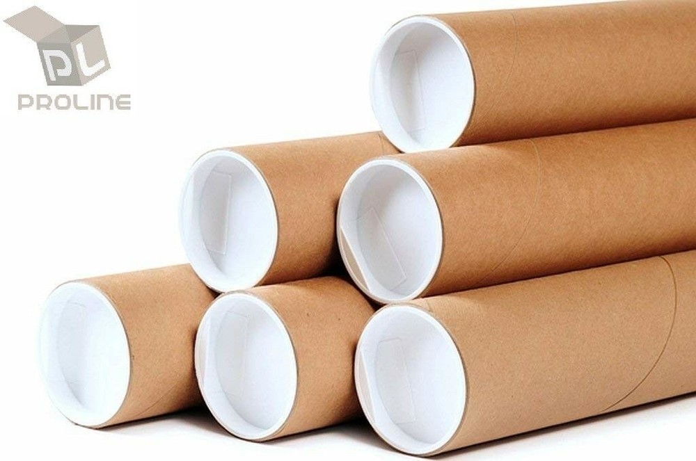 Premium Kraft Mailing Shipping Poster Tubes with Plastic End Caps 4″ x 30″