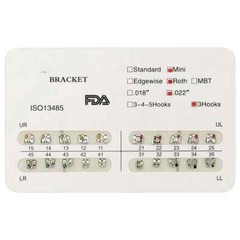 Dental Orthodontic Brackets Braces Mini Standard Roth MBT.022/.018 Hooks 3/3-4-5