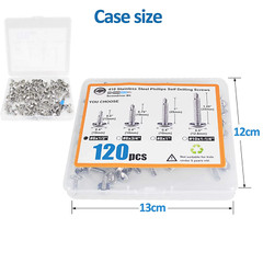 #8 x 1/2 Sheet Metal Screws 120PCS 410 Stainless Steel Truss Head Fast Self…