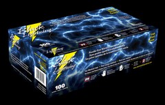 Box of 100pcs Black Lightning Nitrile 6Mil Gloves Size Medium by Atlantic Safety