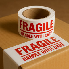 1-216 Rolls 2″x110yds Fragile Handle With Care Packing White/Red Security Tape