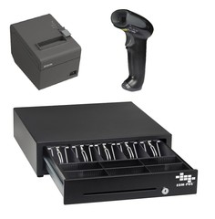 POS Hardware Bundle for SQUARE STAND – Cash Drawer, Receipt Printer, (Scanner)