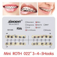 10 Packs Dental Orthodontic Metal Brackets Braces Mini Roth.022 Hooks 345