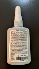 Vibra-Tite Threadlocker, VIBRA-TITE 121, Blue, Medium Strength, Liquid, 50 mL