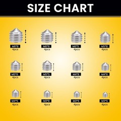 48 Pcs Assorted M3-M6 Hex Head Set Screws – Durable Stainless Steel Grub Screws