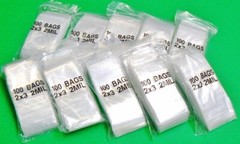 1000 Reclosable 2 mil Clear Bags 2×3 Poly Resealable 2″ x 3″ Baggies 1,000