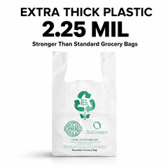 Extra Heavy Duty 1/6 T-Shirt Grocery White Bags 2.25 Mil 21×6.5×11.5 Plastic Bag