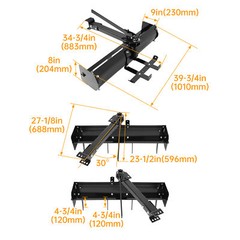 40″ Steel Adjustable Behind Box Scraper For Lawn Garden Tractors