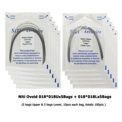 Orthodontic Arch Wire Niti Stainless Steel Round Rectangular Ovoid Natural Form