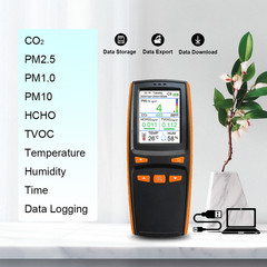 Wild Blue Handheld CO2 PM2.5 Air Quality Monitor Analyzer with Data Logging