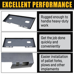 NEW 1/2″ Quick Tach Attachment Skid Steer Mount Plate Adapter Loader