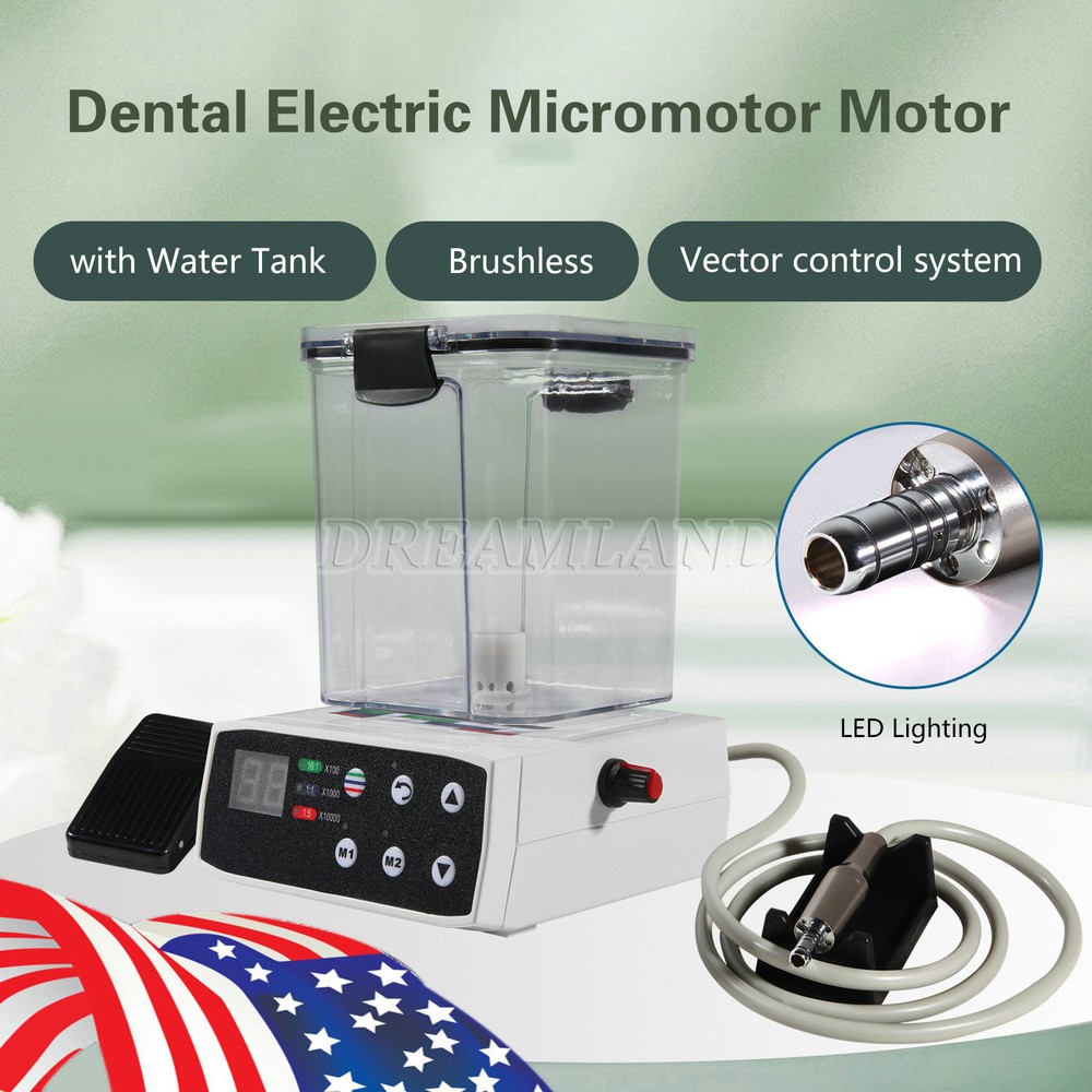 Dental Brushless LED Electric Motor fit 1:1 /1:5 /16:1 For Lab Practice