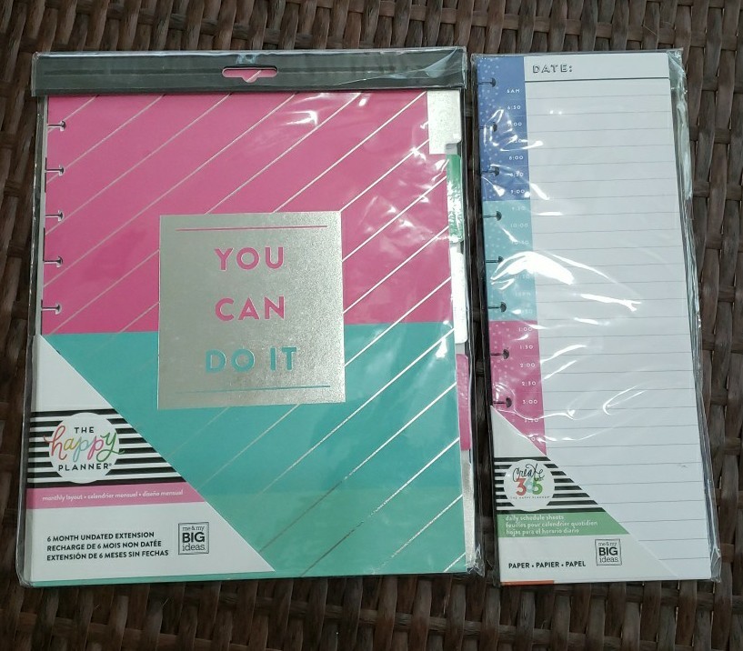 The Happy Planner 6 Month Extension “You Can Do It “ And Daily Schedule Sheets