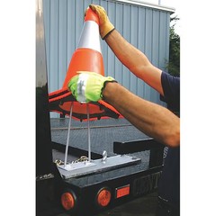 Horizontal Mount Cone Holder, Carbon Steel, 22 in Height, 6 7/8 in Length, 2.25