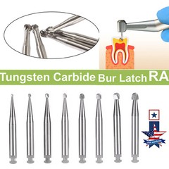 Dental Round Latch Carbide Bur RA 1 2 3 4 5 6 7 8 Midwest For Slow Low Speed ty