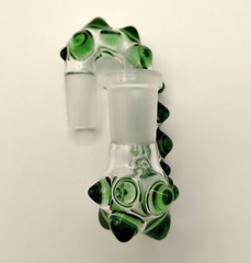 14mm Emerald Green Glass Drop Down Attachment Adapter