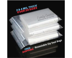 Clear Plastic Reclosable Zip Seal Bag 2 Mil & 4 Mil Lock Bags Jewelry Zip Baggie