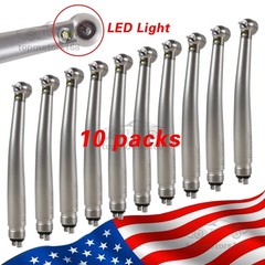 10 PACKS Dental High Speed E generator LED Handpiece Air Turbine 4Hole