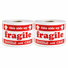 Shipping Labels- 3X5 fragile this side up 500 labels per roll, 1-16 Rolls