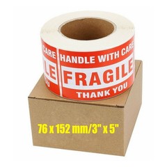 2 Rolls 500/Roll 3×5 Fragile shipping Labels/Stickers Handle With Care Thank You