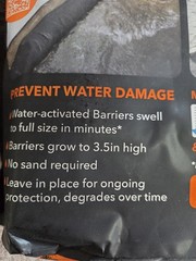 2 Packs Of Quick Dam Flood Barrier 3.5 in x 10 ft Length Flood Protection