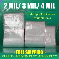 Clear Plastic Zip Lock Bags 2Mil 3Mil 4Mil Poly Reclosable Seal Jewelry Baggies