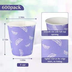 LITOPAK 600 Pack 5 oz Small 600 Count (Pack of 1), 5OZ-purple&green