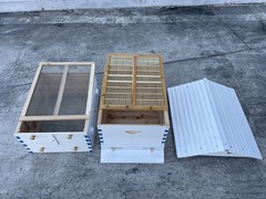 2026 White Wooden Auto Bee Hives Cedarwood + 7PCS Beekeeping Honey Hive Frames
