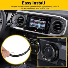 Autk Aluminum Alloy Ac Knob Covers Vent Outer Rings Kit For Toyota Tacoma