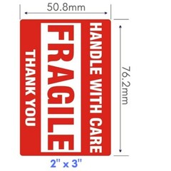 1000 Fragile Stickers 2×3 Handle with Care Thank You 500 / Roll Warning Labels