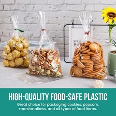 Multiple Sizes Clear Poly Bags 1.5-Mil Flat Open Top Plastic Packaging Packing