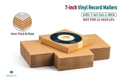 7 Inch 45 RPM Record Mailers (NOT for 12 LPs), 7.5 x 7.5 x 1.1 Inch Corrugated S