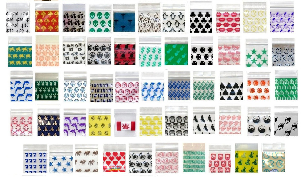 1000 Apple Baggies 1010 1″ x 1″ PREMIUM RANDOM MIX 5+ STYLES (10 packs x 100)