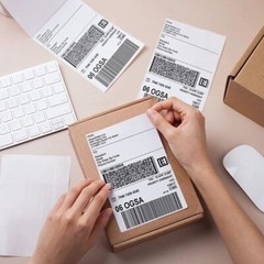 100 4″x6″ Fanfold Direct Thermal Shipping Barcode Labels for Zebra&Rollo Printer