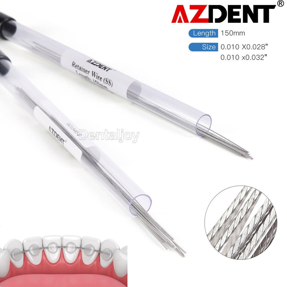 AZDENT Dental Ortho Lingual Retainer Wire Flat Strand Stainless Steel 10Pcs/Pack