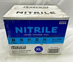 *Case of 10 Boxes* Safeko Black Nitrile Premium Exam Glove XL