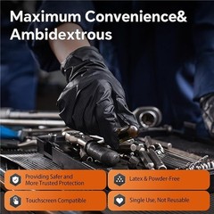 L&XL First Glove Grip Nitrile Disposable Gloves 8 Mil Raised Diamond Texture US